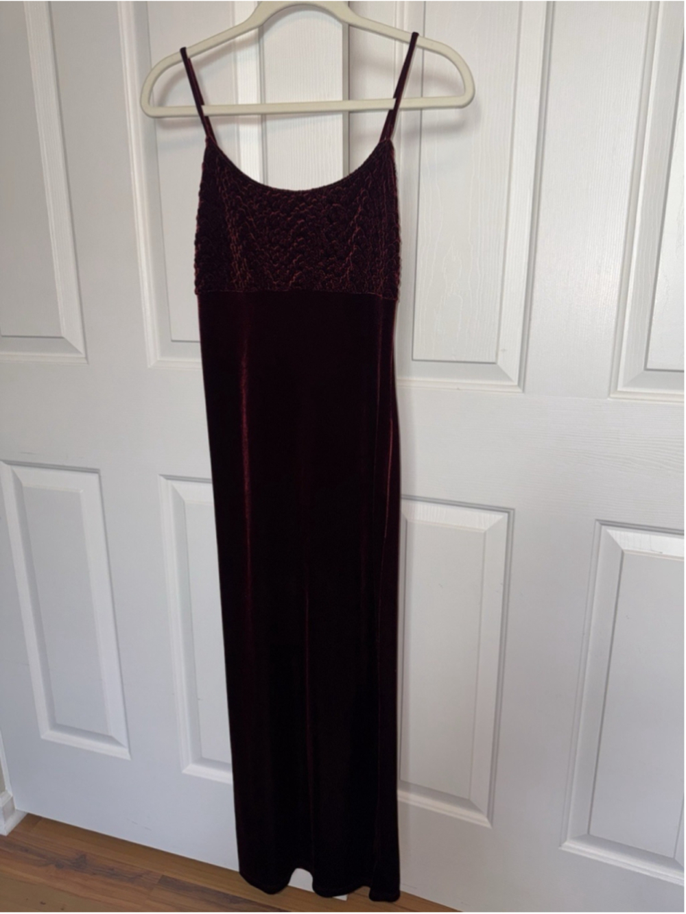 Vintage Charlotte Russe Burgundy Velvet Maxi Dress Whimsigoth Goth Formal Small